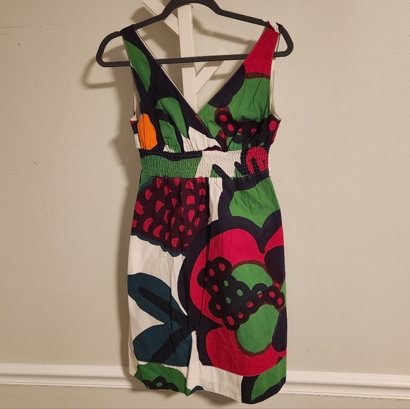 Anthropologie Dresses & Skirts - ANTHROPOLOGIE x MARIMEKKO Floral Smocked Mini Dress Scandi Art Boho 4 Pockets!